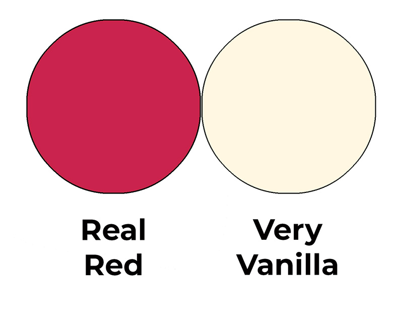 Colour combo mixing Real Red and Very Vanilla.