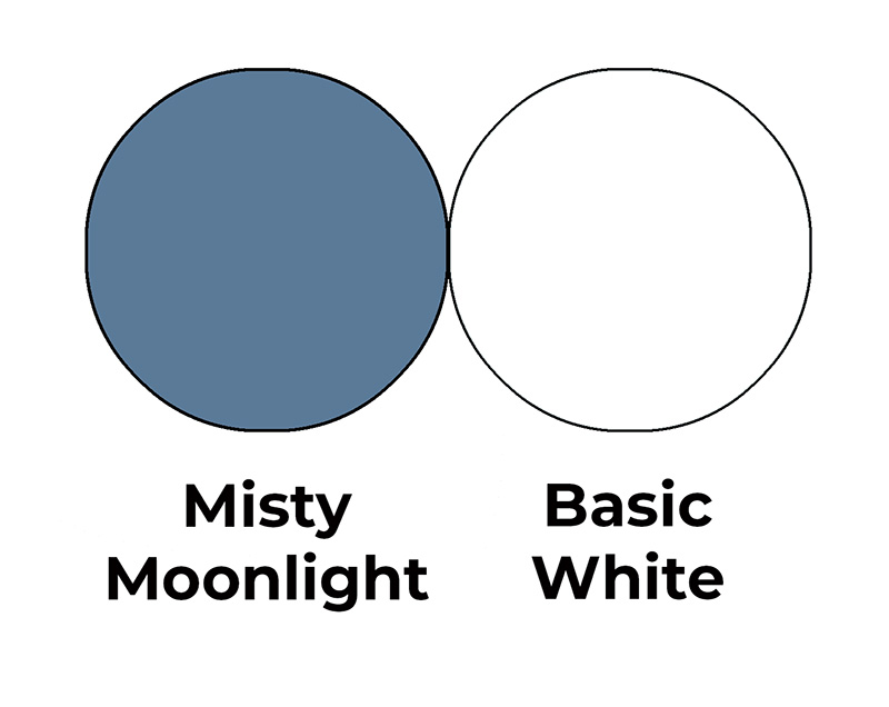 Colour combo mixing Misty Moonlight and Basic White.