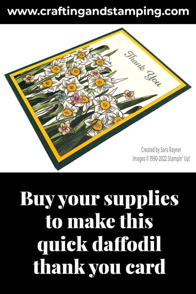 Quick daffodil thank you card supply list