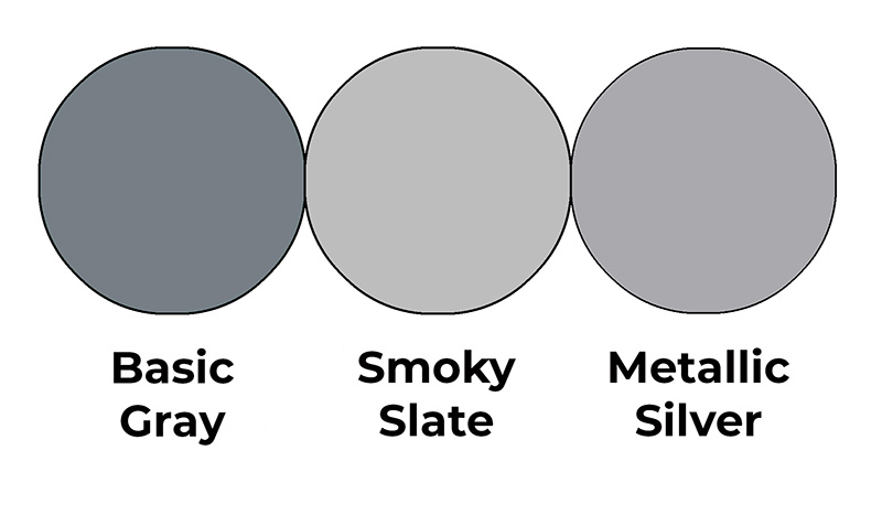 Colour combo mixing Basic Gray, Smoky Slate and Metallic Silver.