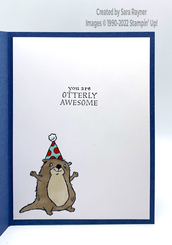 Otter doily birthday card insert