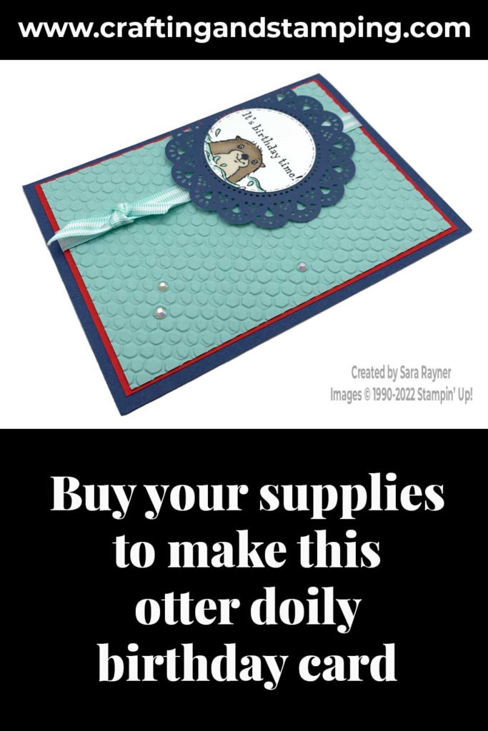 Otter doily birthday card supply list