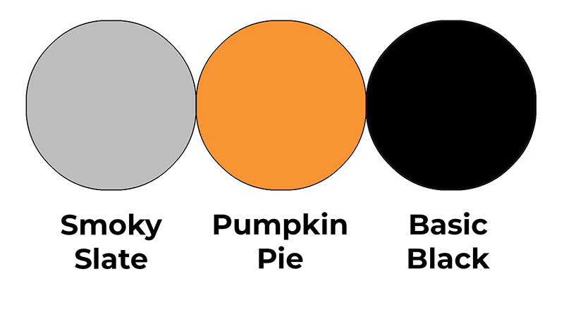 Colour combo mixing Smoky Slate, Pumpkin Pie and Basic Black.