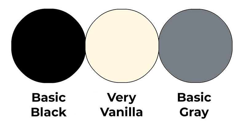 Colour combo mixing Basic Black, Very Vanilla and Basic Gray.