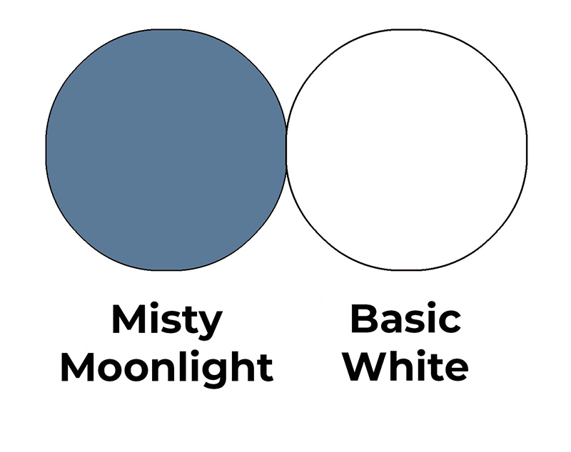 Colour combo mixing Misty Moonlight and Basic White.