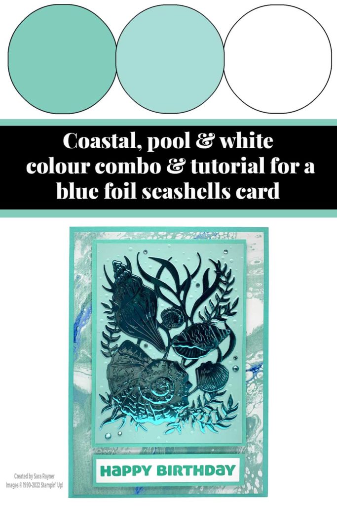 Blue foil seashells card tutorial