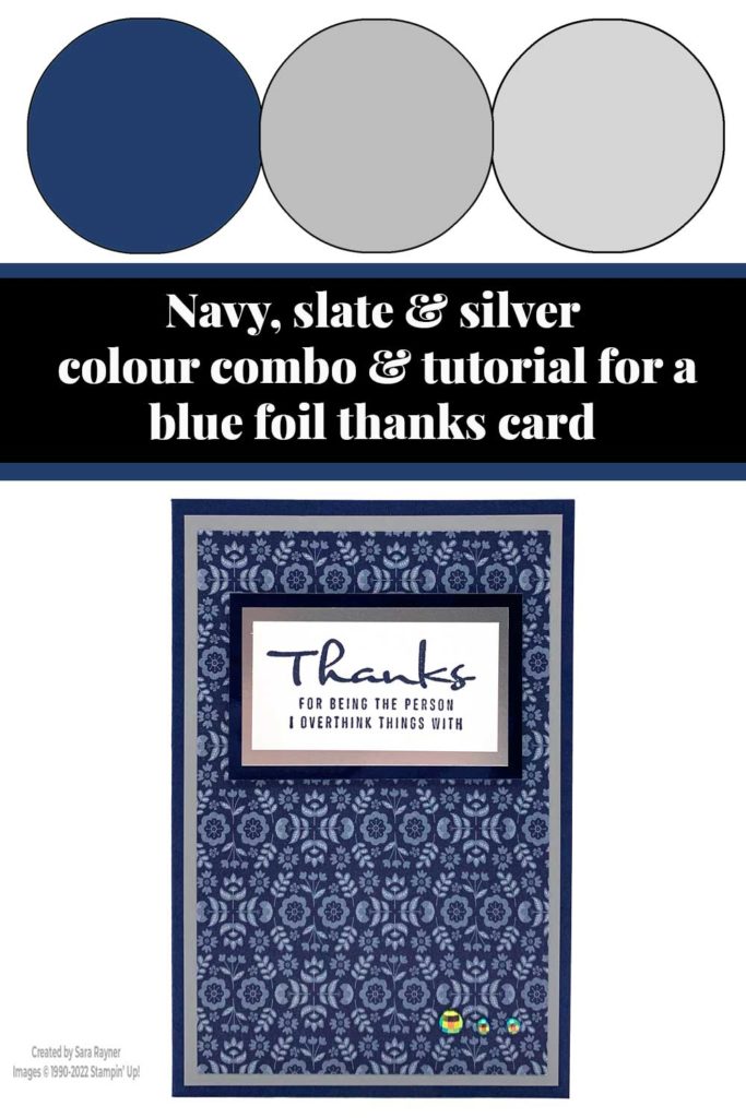 Quick blue foil thanks card tutorial