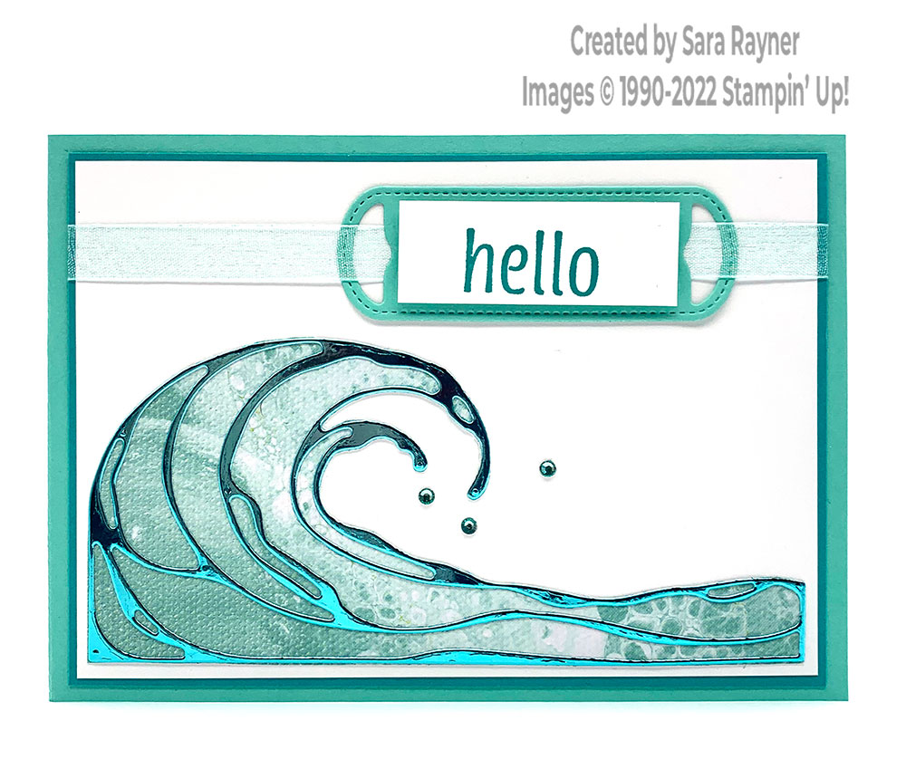 Foil wave hello card