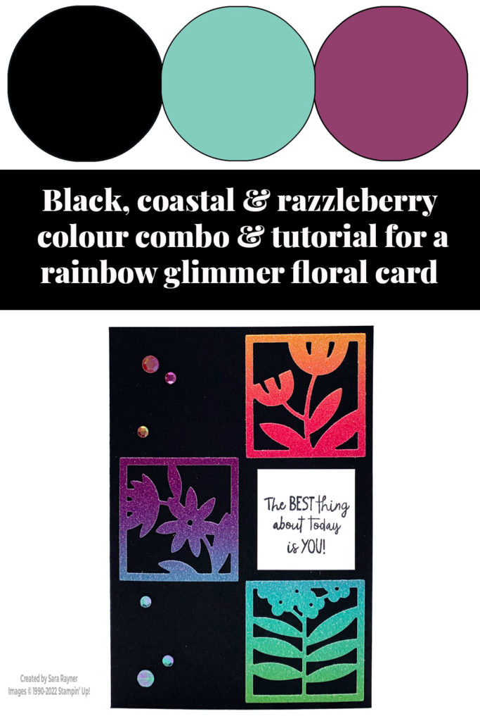 Rainbow glimmer floral card tutorial