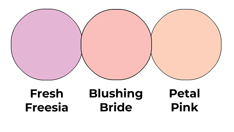 Colour combo mixing Fresh Freesia, Blushing Bride and Petal Pink.