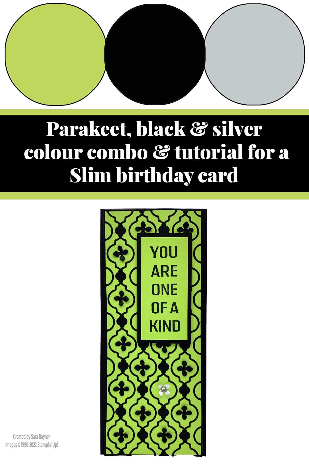 Tutorial for Slim birthday card - Sara's crafting and stamping studio