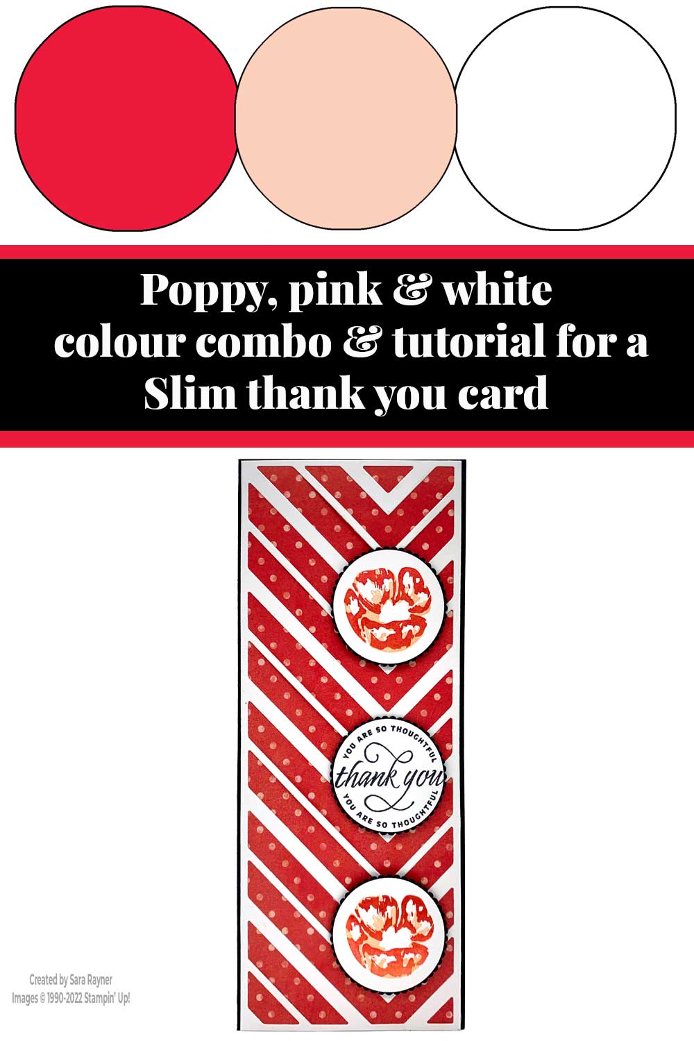 Tutorial for Slim thank you card - Sara's crafting and stamping studio