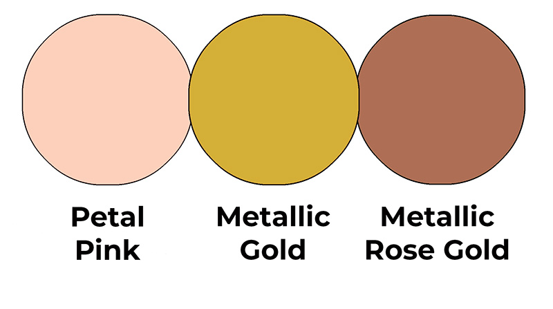 Colour combo mixing Petal Pink, Metallic Gold and Metallic Rose Gold.