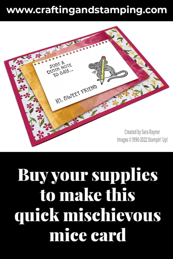 Quick Mischievous Mice card supply list