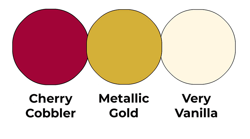 Colour combo mixing Cherry Cobbler, Metallic Gold and Very Vanilla.