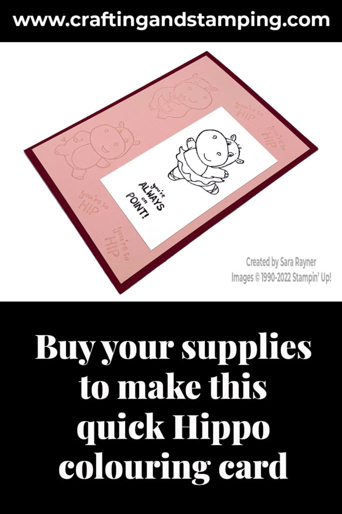 Quick Hippo colouring card supply list