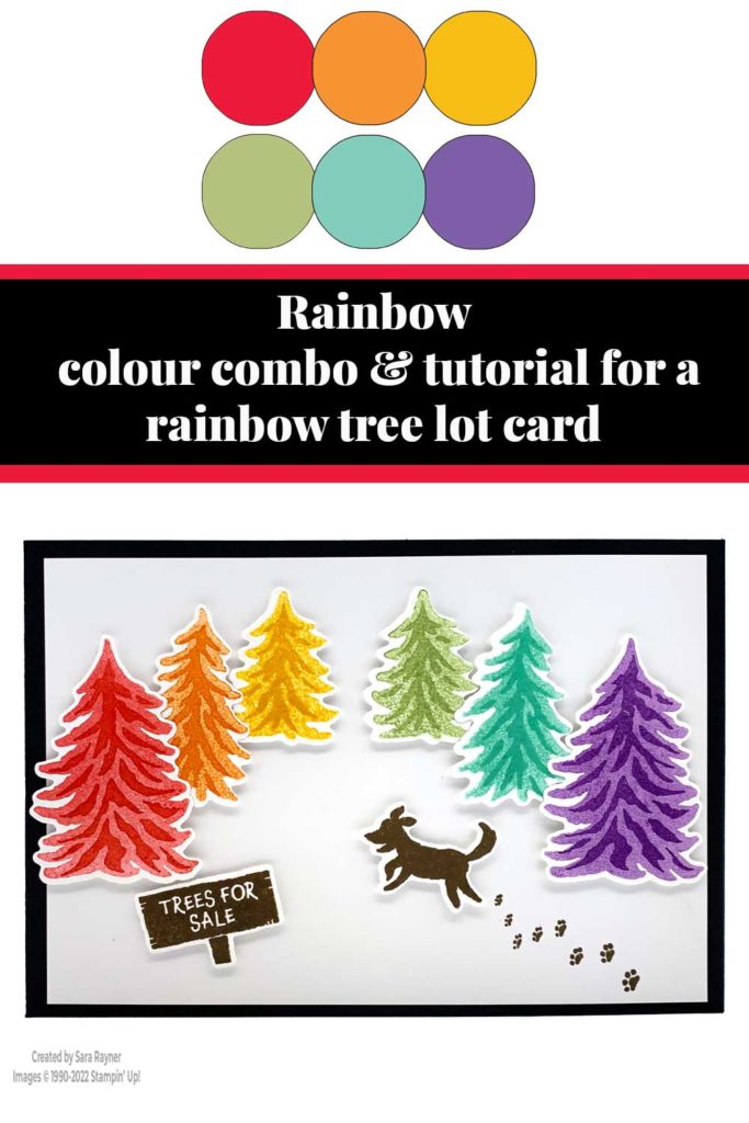 Rainbow Tree Lot card tutorial