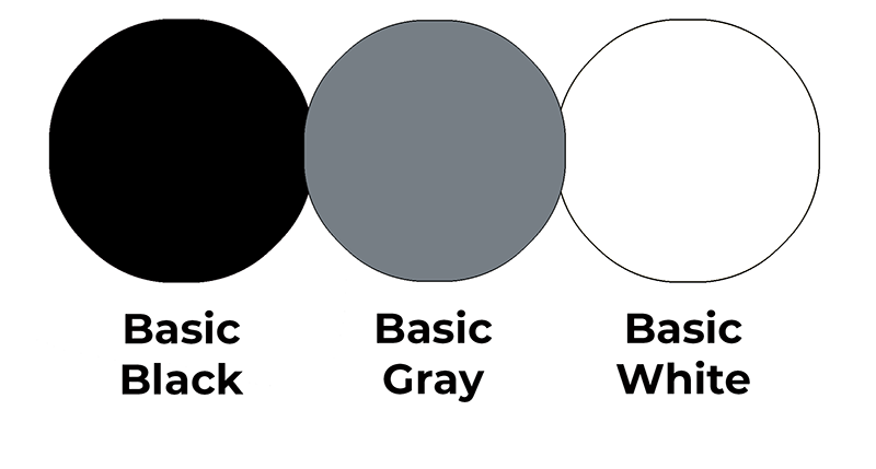 Colour combo mixing Basic Black, Basic Gray and Basic White.