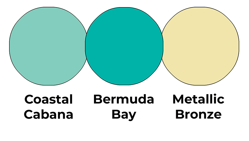 Colour combo mixing Coastal Cabana, Bermuda Bay and Metallic Bronze.