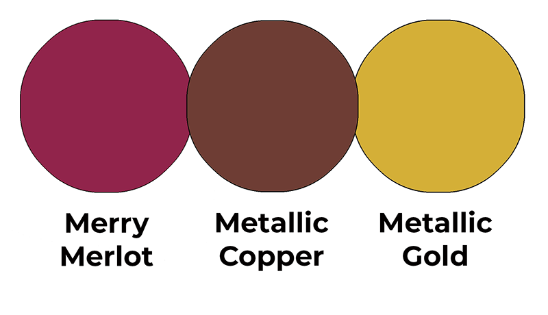 Colour combo mixing Merry Merlot, Metallic Copper and Metallic Gold.