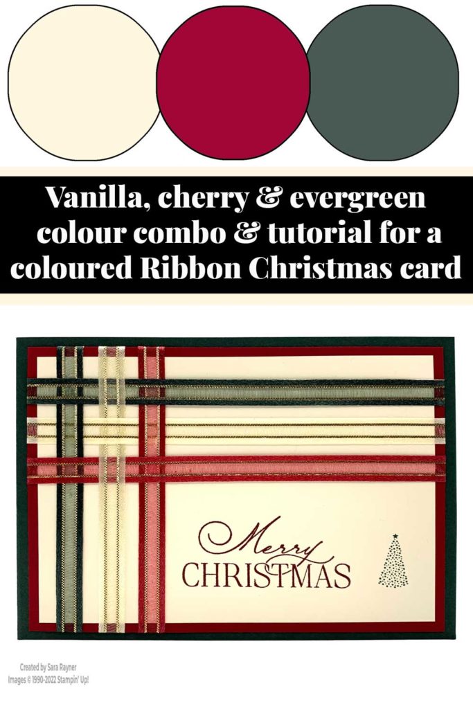 Coloured Ribbon Christmas card tutorial