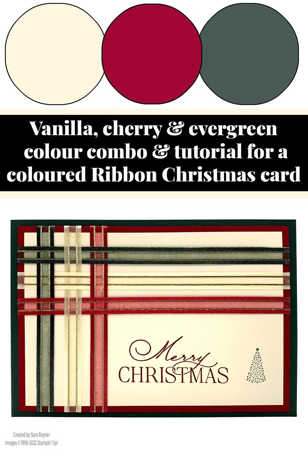 Tutorial for coloured Ribbon Christmas card - Sara's crafting and ...