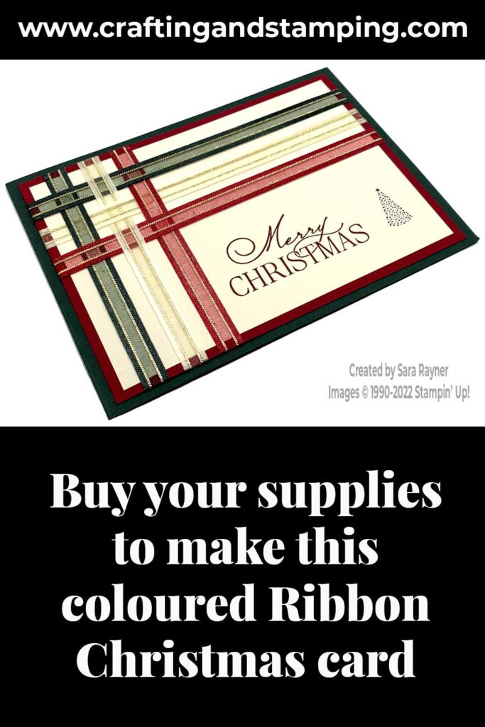 Coloured Ribbon Christmas card supply list
