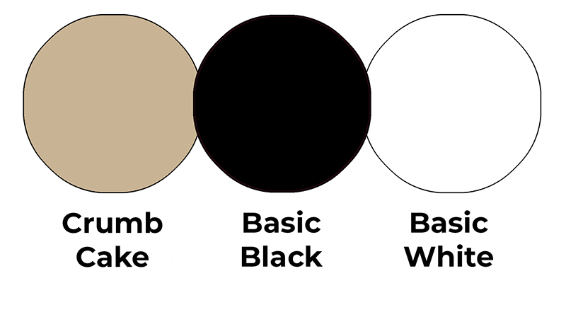 Colour combo mixing Crumb Cake, Basic Black and Basic White.