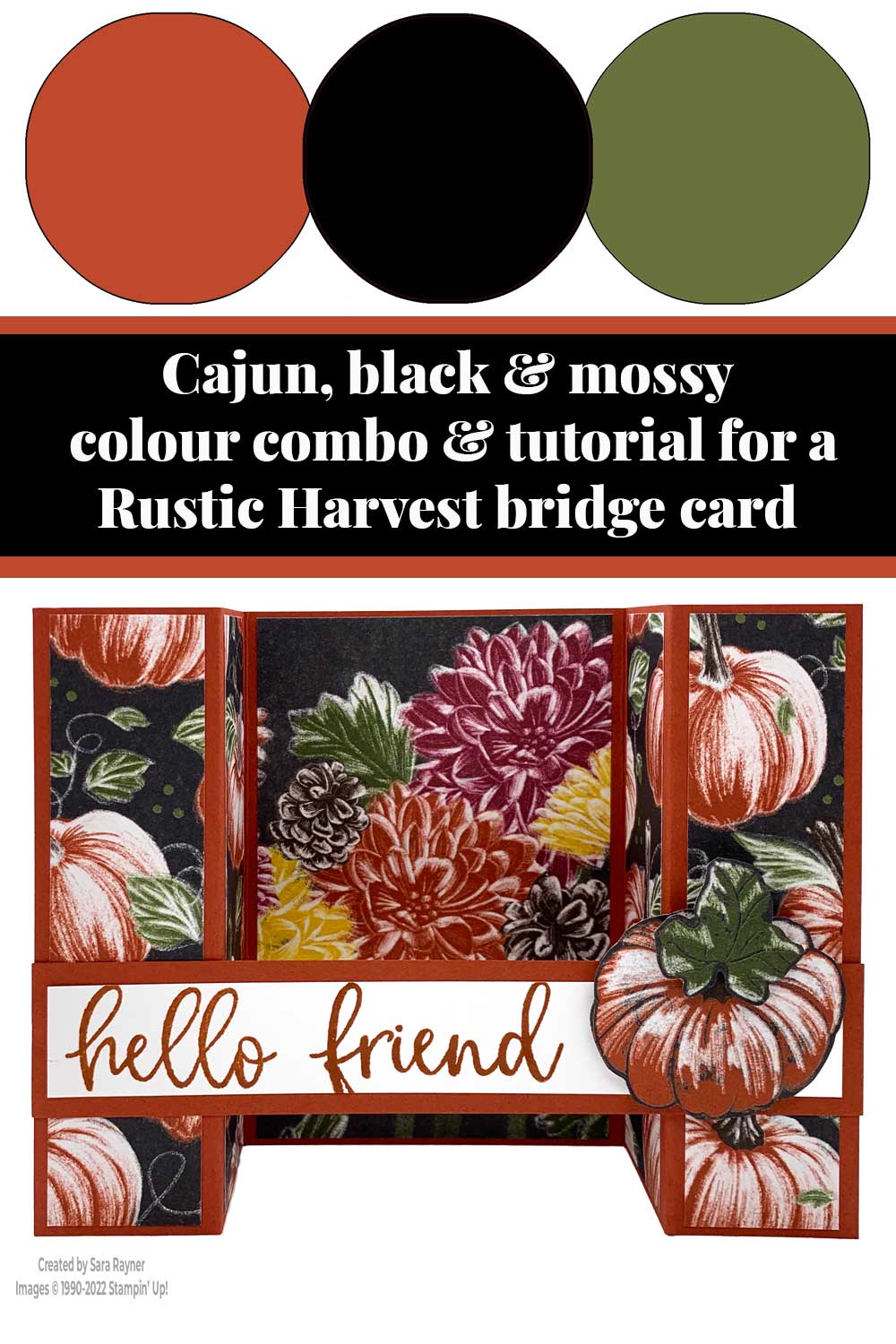 Tutorial for Rustic Harvest bridge card - Sara's crafting and stamping ...