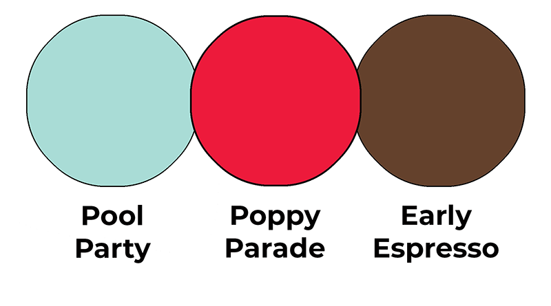 Colour combo mixing Pool Party, Poppy Parade and Early Espresso.