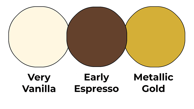 Colour combo mixing Very Vanilla, Early Espresso and Metallic Gold.