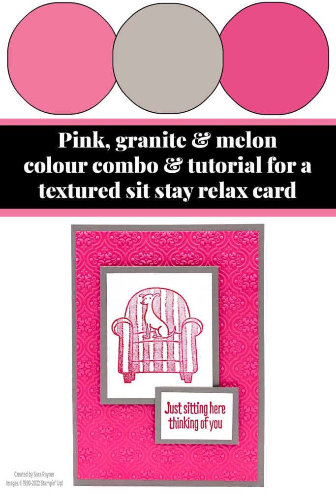 Textured sit stay relax card tutorial