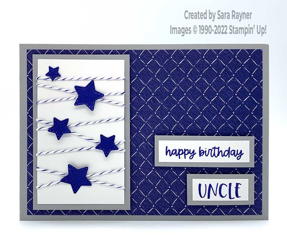Twine & stars birthday card