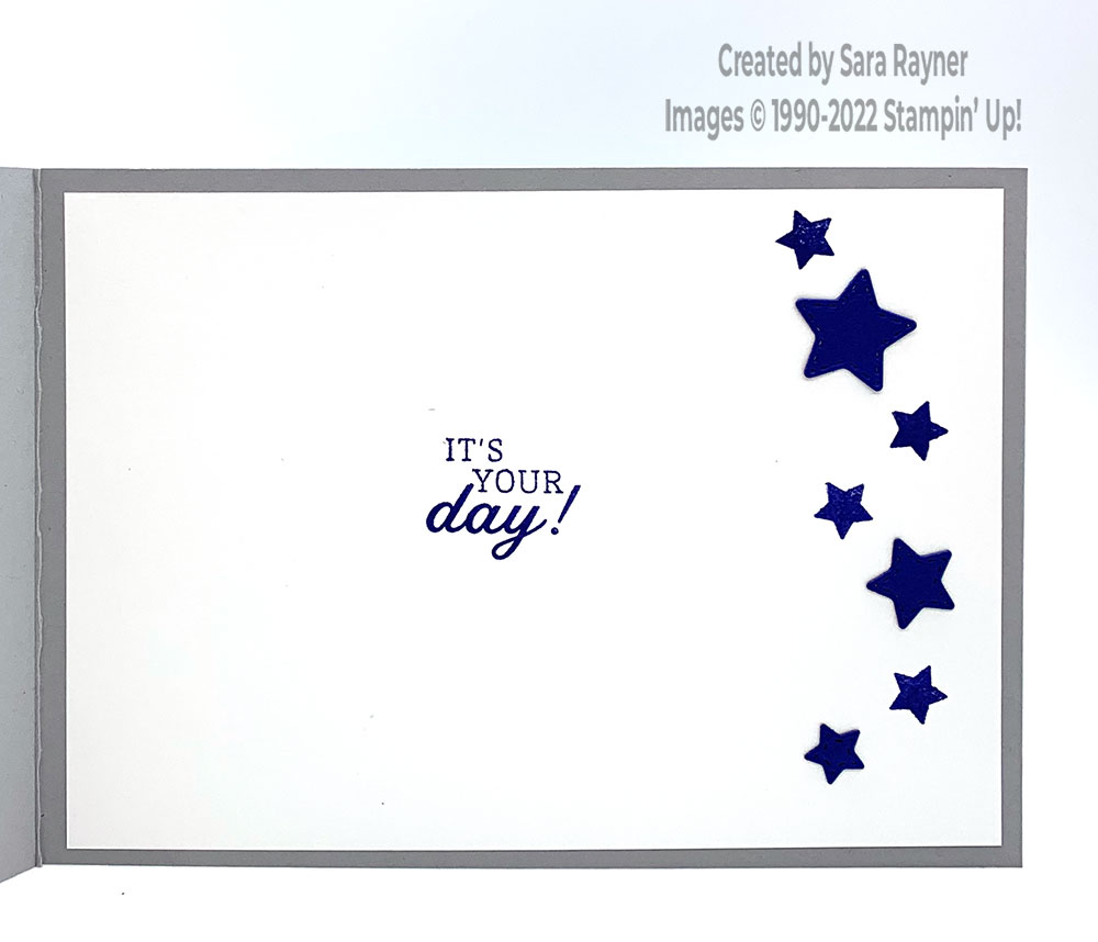 Twine & stars birthday card insert
