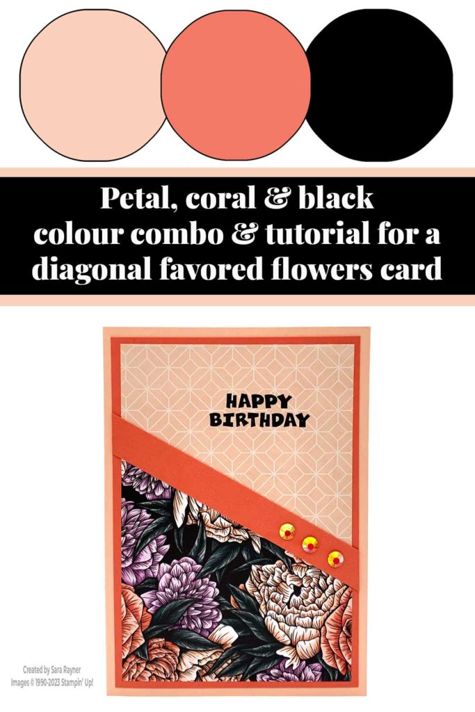 Diagonal favored flowers card tutorial