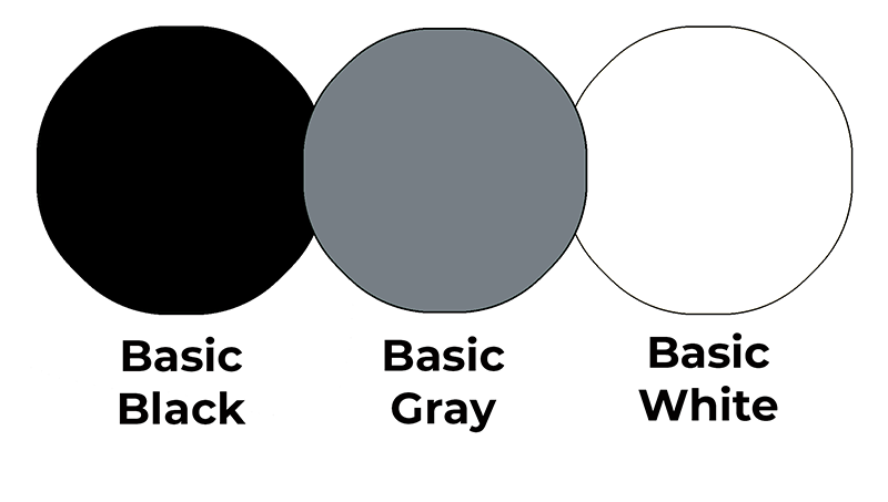 Colour combo mixing Basic Black, Basic Gray and Basic White.
