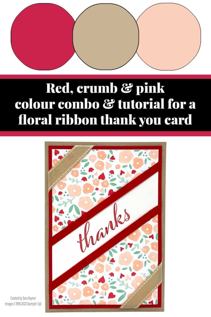 Floral ribbon thank you card tutorial