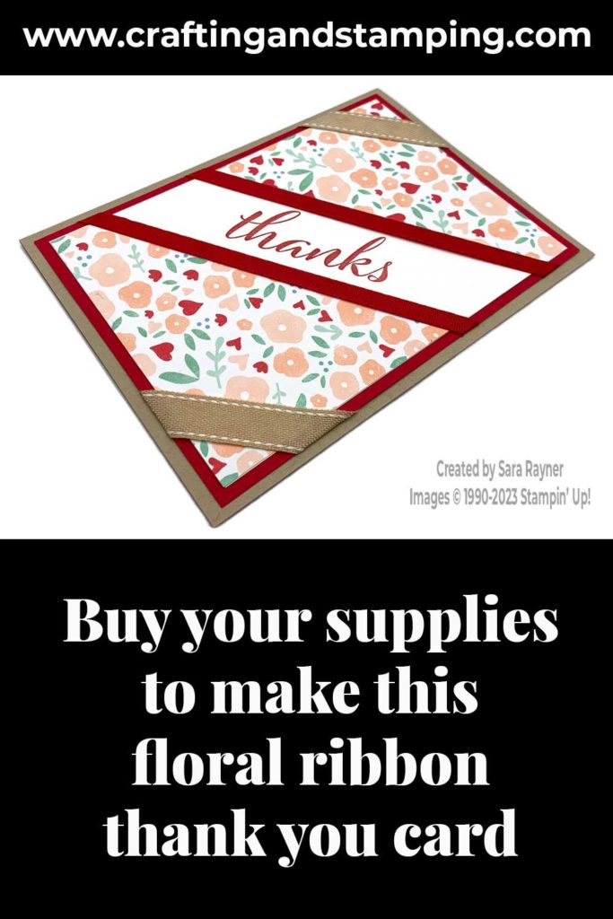 Floral ribbon thank you card supply list