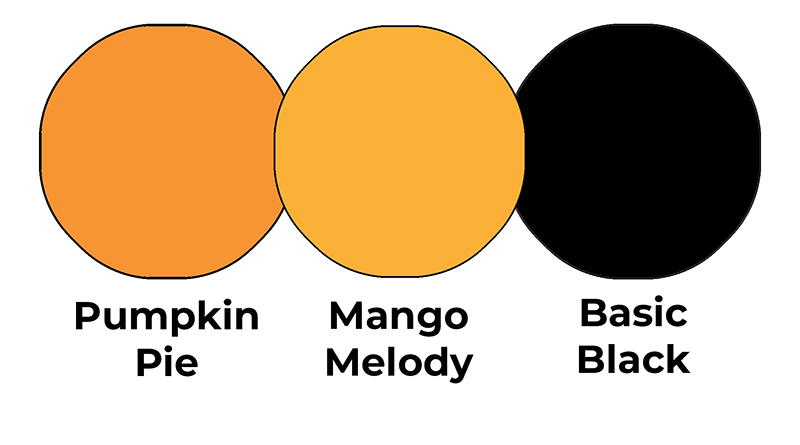 Colour combo mixing Pumpkin Pie, Mango Melody and Basic Black.