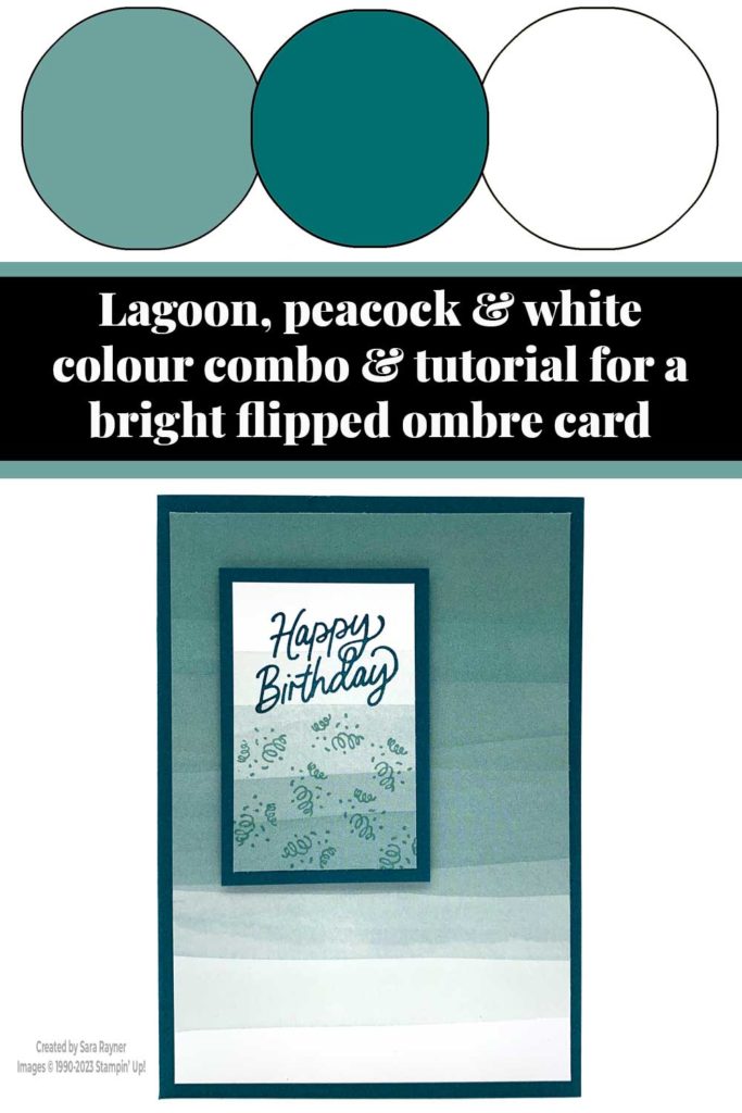 Bright flipped ombre card tutorial