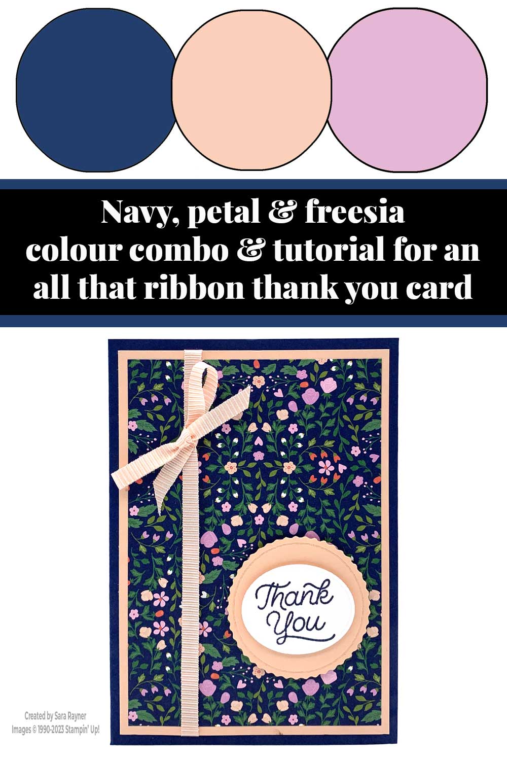 Tutorial for all that ribbon thank you card - Sara's crafting and ...