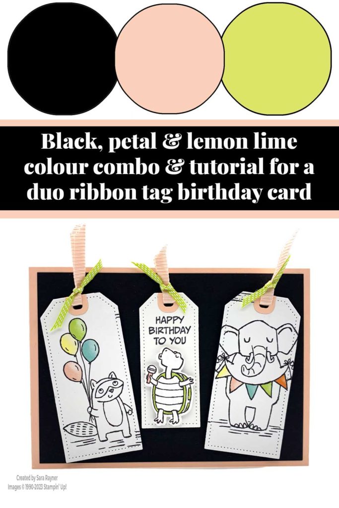 Duo ribbon tag birthday card tutorial