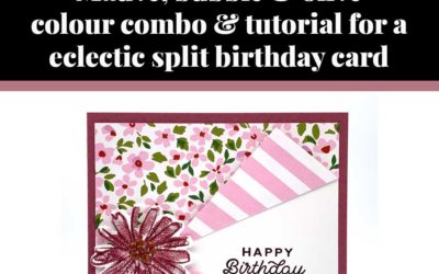 Tutorial for eclectic split birthday card