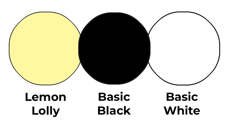 Colour combo mixing Lemon Lolly, Basic Black and Basic White.  