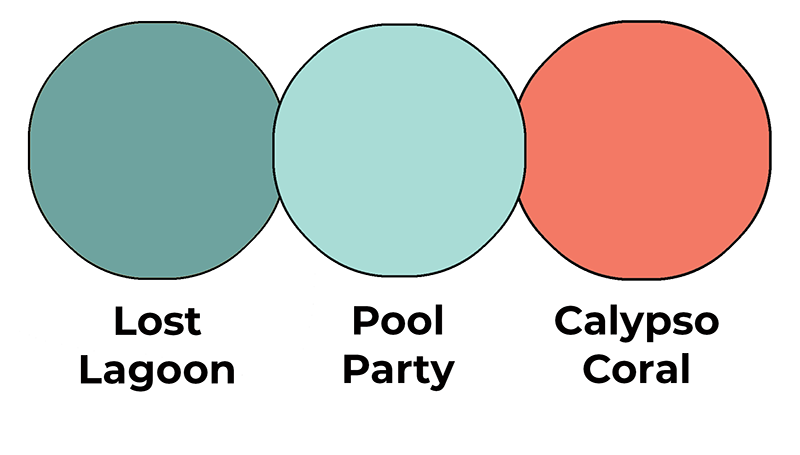 Colour combo mixing Lost Lagoon, Pool Party and Calypso Coral.