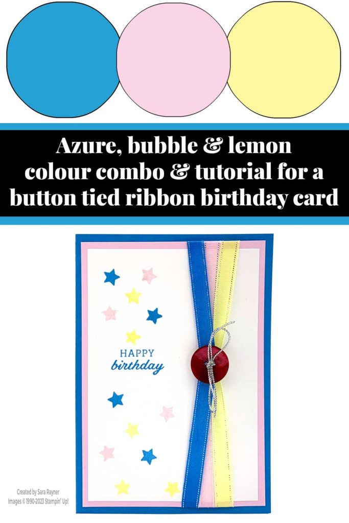 Button tied ribbon birthday card tutorial