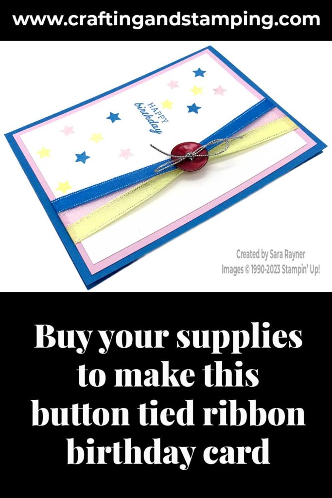 Button tied ribbon birthday card supply list