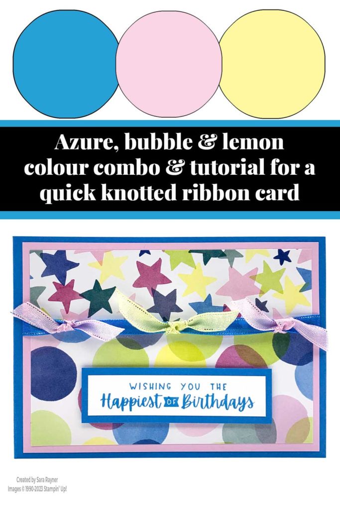 Quick knotted ribbon birthday card tutorial